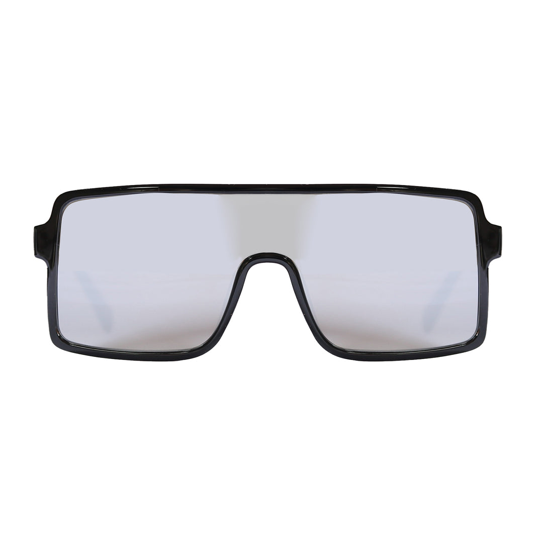 Lentes de sol rectangulares grandes unisex plateados reflectivos Silver Campers - Blinders Online Store